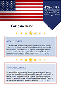 4th of July Email Template Flag Patriotic Summer Email Marketing 