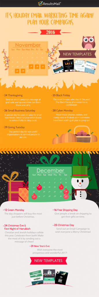 Holiday Email Templates and Holiday Email Marketing Calendar!